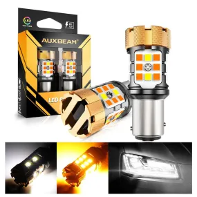 🆕 1157 BAY15D LED Front Turn Signal & DRL Light Bulbs 50W 4000LM CAN-Bus Error Free Dual Color Switchback White & Amber B21 Series | 2 Bulbs