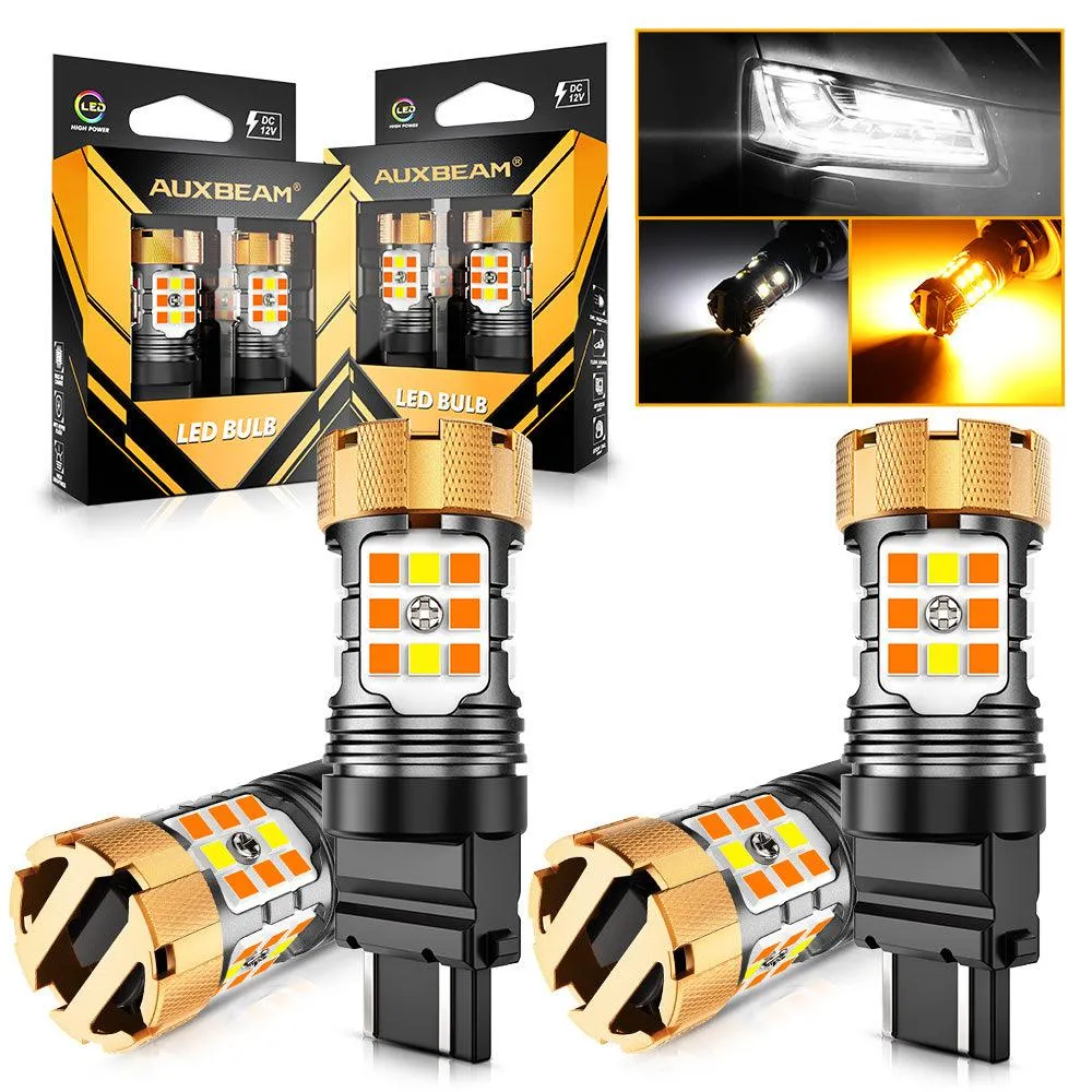 🆕 T25 3157D LED Front Turn Signal & DRL Light Bulbs 50W 4000LM CAN-Bus Error Free Dual Color Switchback White & Amber B21-PRO Series | 2 Bulbs