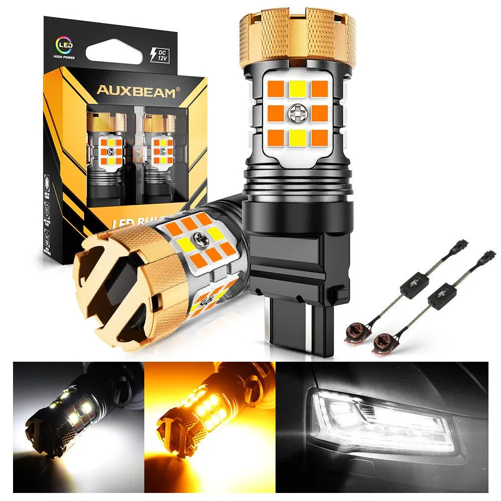🆕 T25 3157D LED Front Turn Signal & DRL Light Bulbs 50W 4000LM CAN-Bus Error Free Dual Color Switchback White & Amber B21-PRO Series | 2 Bulbs