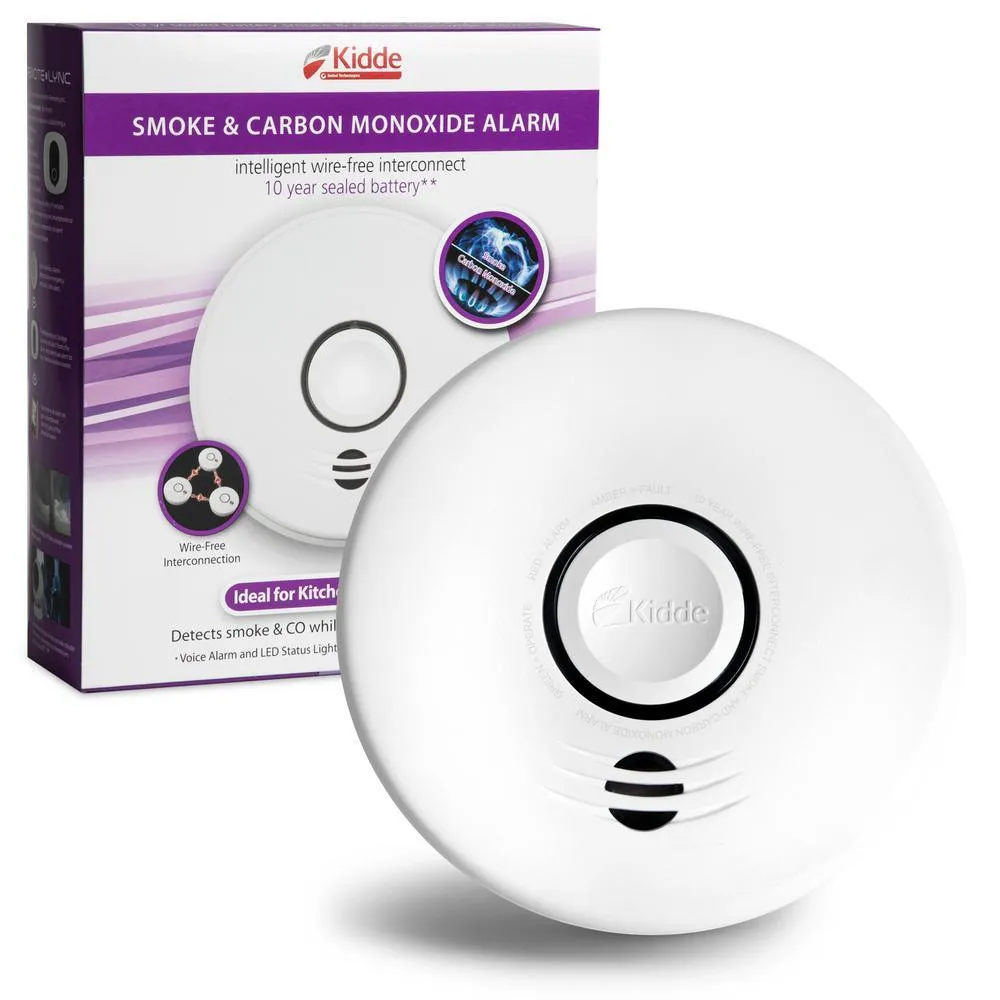 10-Year Worry Free Sealed Battery Smoke and CO Detector with Intelligent Wire-Free Voice Interconnect