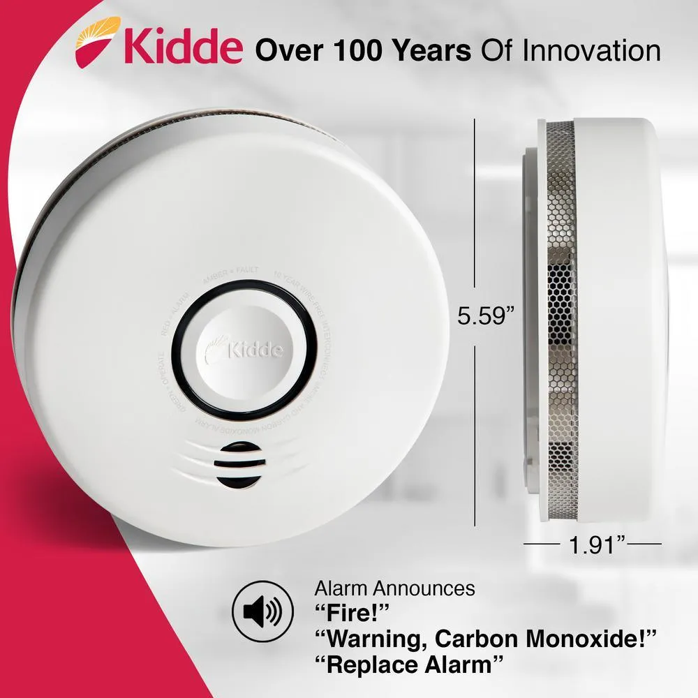 10-Year Worry Free Sealed Battery Smoke and CO Detector with Intelligent Wire-Free Voice Interconnect
