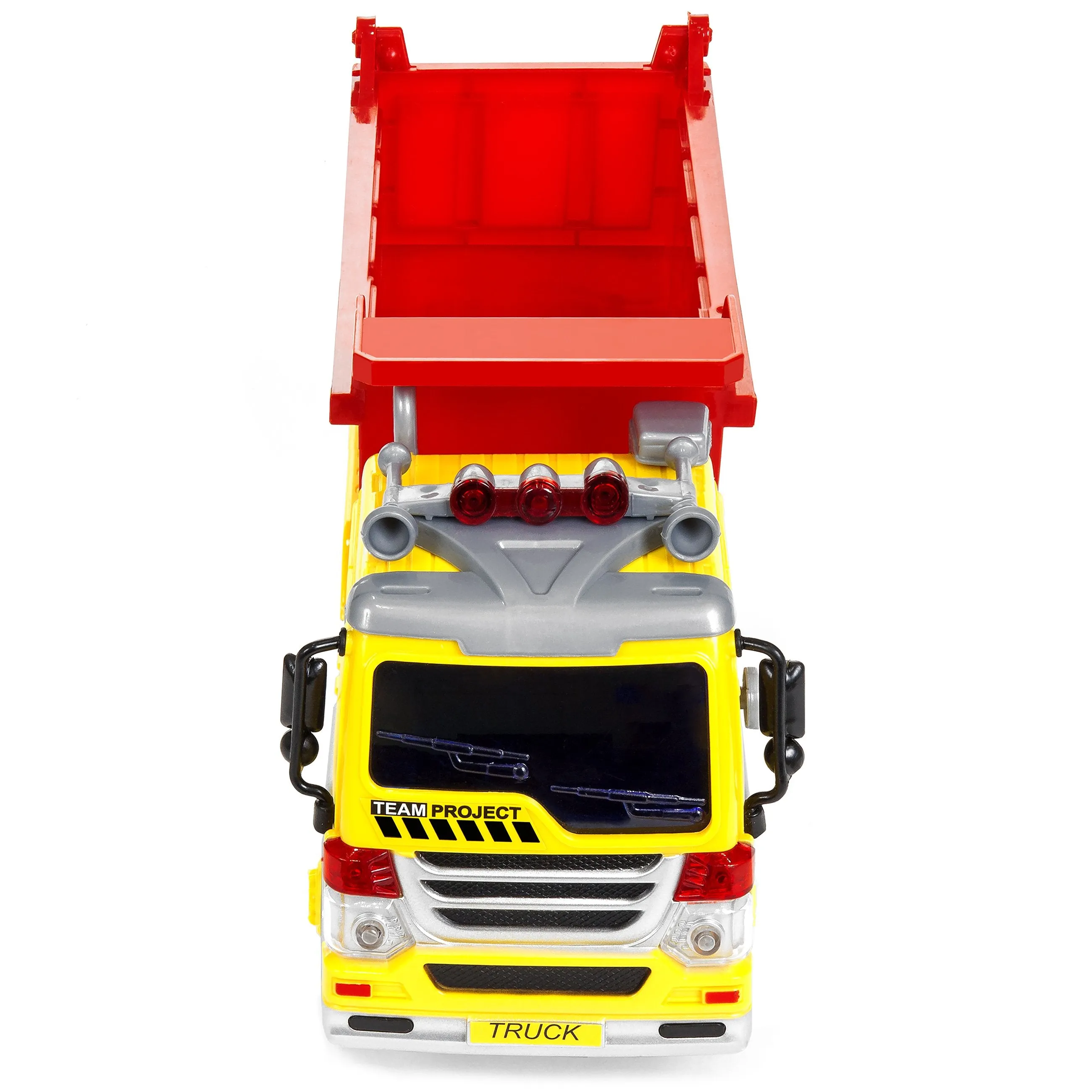 1/16 Scale Kids Push-and-Go Friction Powered Garbage Dump Truck Toy