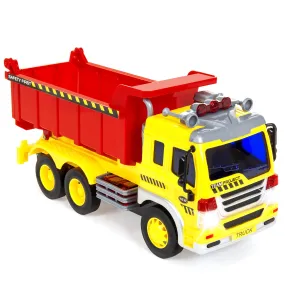 1/16 Scale Kids Push-and-Go Friction Powered Garbage Dump Truck Toy