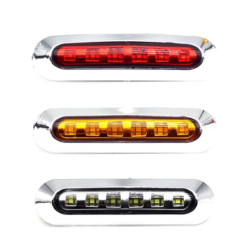 12V 24V 6 LED Truck Side Marker Lights Waterproof Trailer Clearance Lamp Indicator Warning Rear Tail Light Car Signal Lights