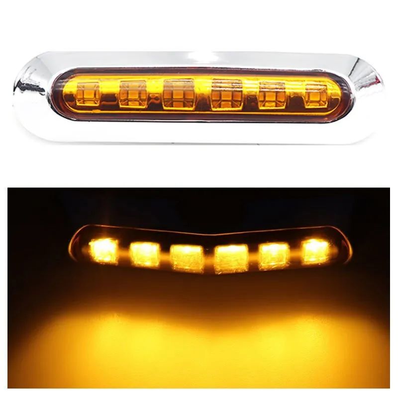 12V 24V 6 LED Truck Side Marker Lights Waterproof Trailer Clearance Lamp Indicator Warning Rear Tail Light Car Signal Lights
