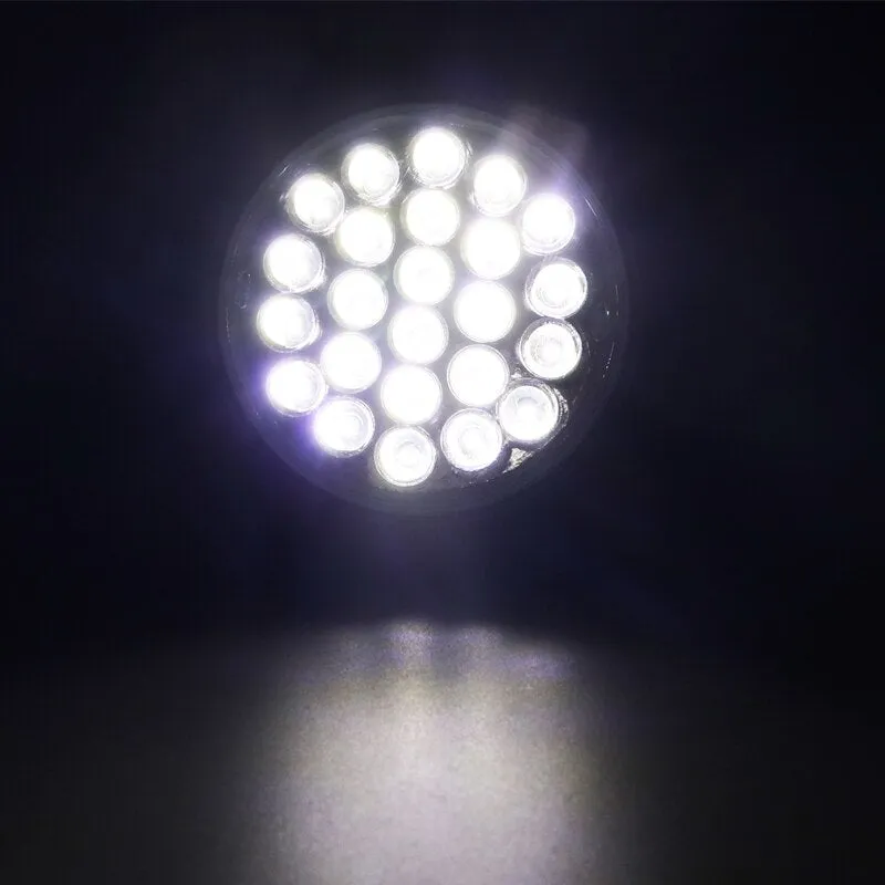 1x 24V Rear Tail Brake Stop Marker Light Indicator Car Truck Trailer 24 LEDS Round Reflector Warning Lights Red Yellow White