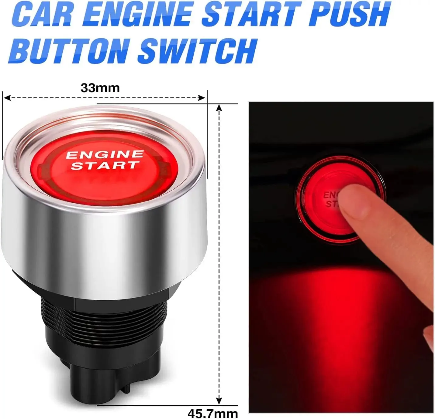 2 in 1 Racing Car Ignition Rocker Switch Panel