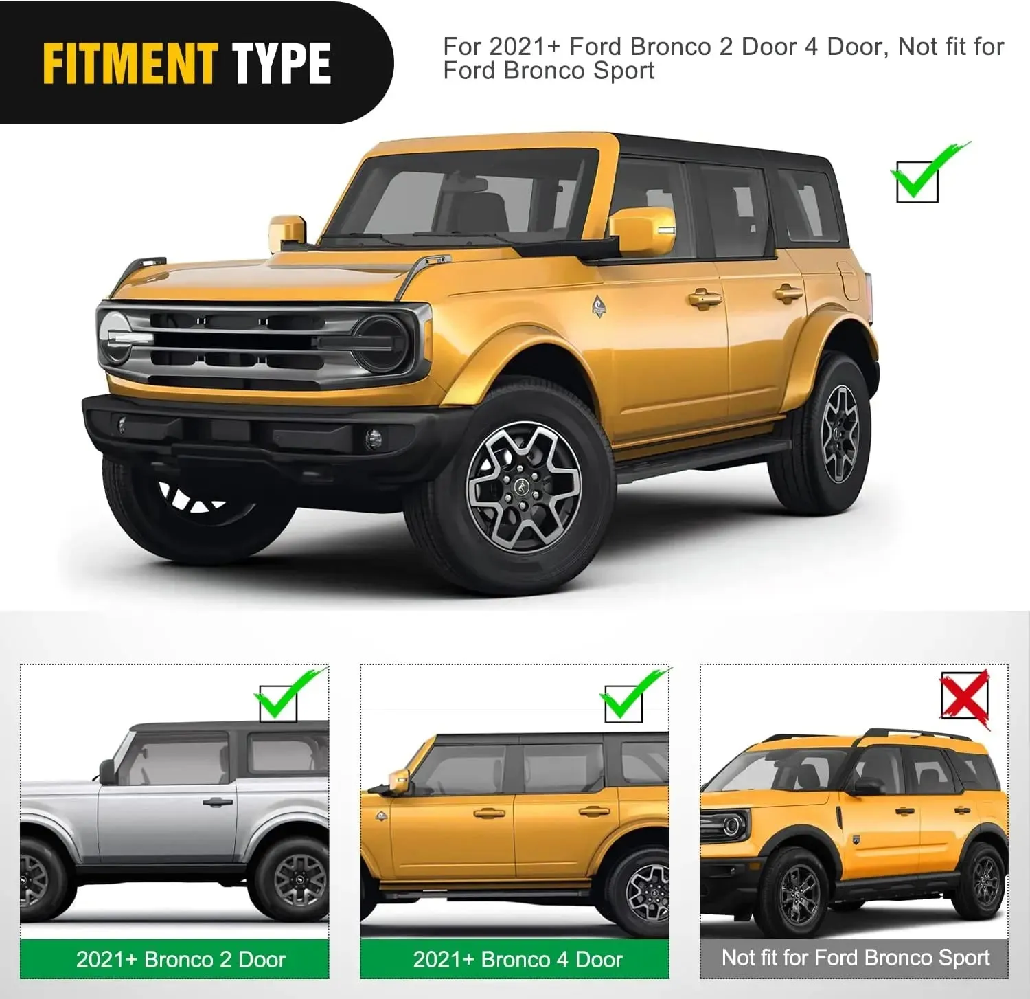2021-2023 Ford Bronco 2Door 4Door 2inch Rear Trailer Hitch Receiver Kit