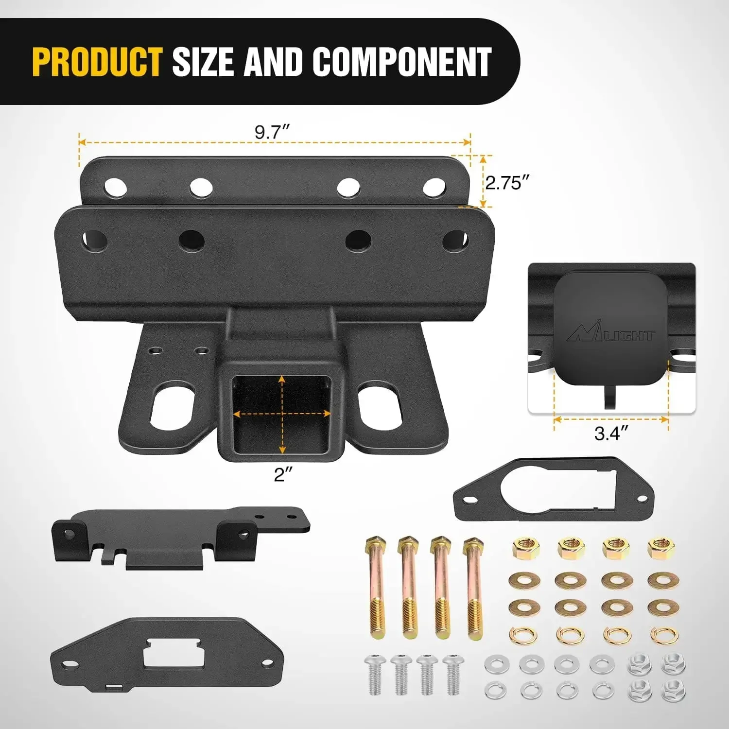 2021-2023 Ford Bronco 2Door 4Door 2inch Rear Trailer Hitch Receiver Kit