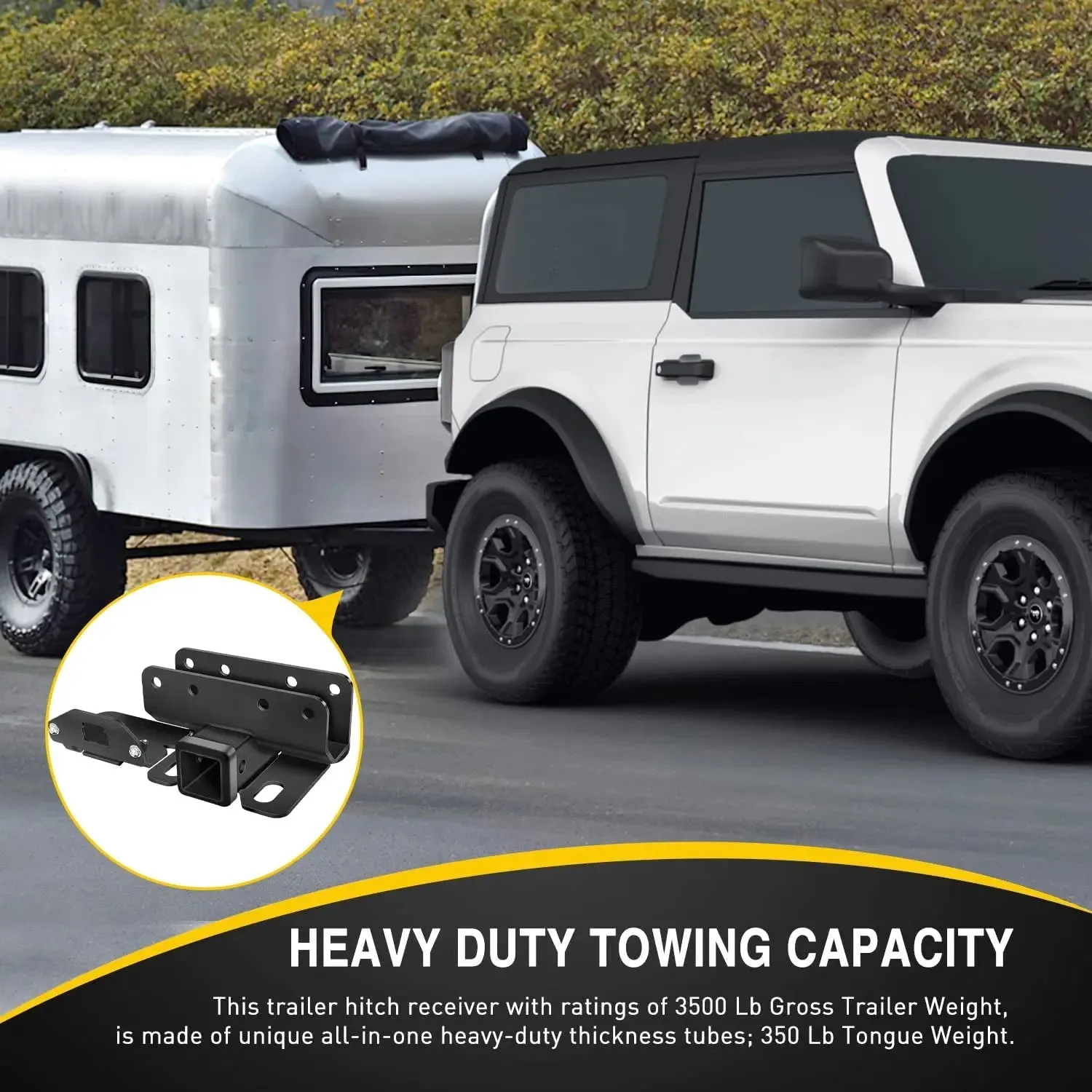 2021-2023 Ford Bronco 2Door 4Door 2inch Rear Trailer Hitch Receiver Kit