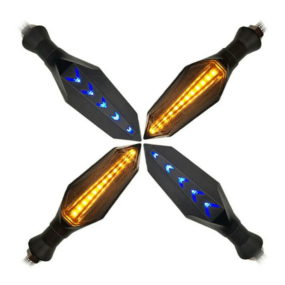 2pcs LED Motorbike Direction Lights Flowing Motorcycle Turn Signal Light Motor Indicator Lamps
