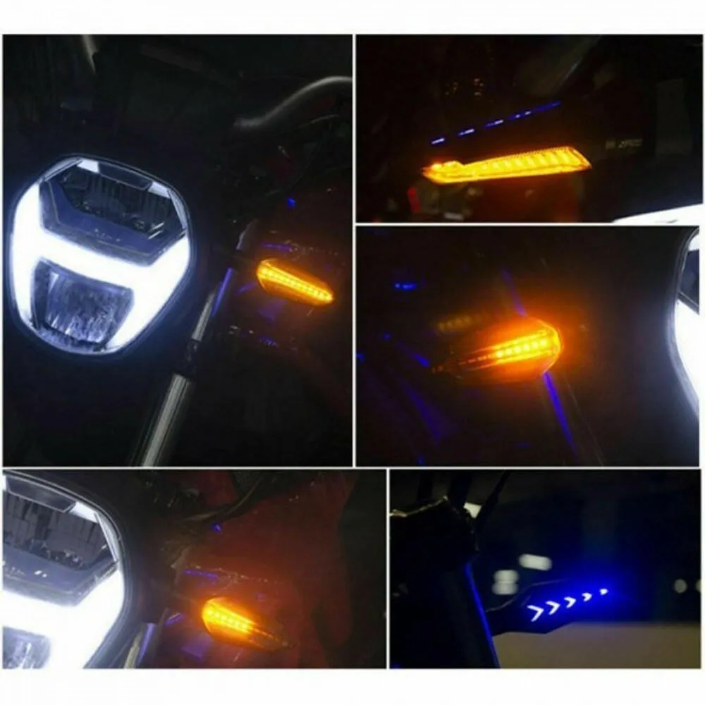 2pcs LED Motorbike Direction Lights Flowing Motorcycle Turn Signal Light Motor Indicator Lamps