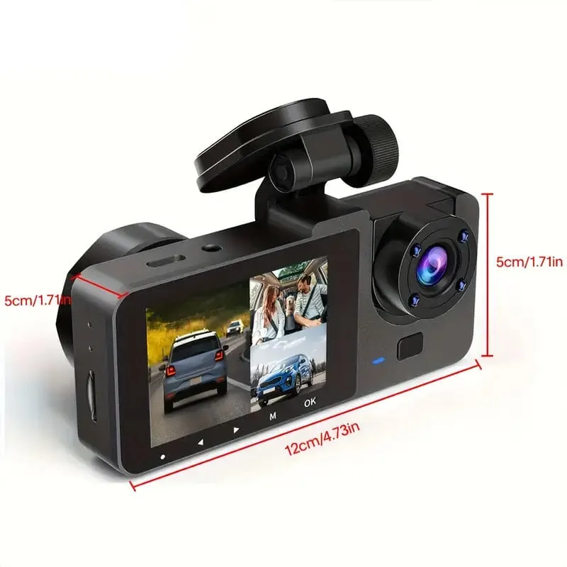 3-Channel 4K UHD Dash Cam Front, Rear and Inside with 32GB SD Card