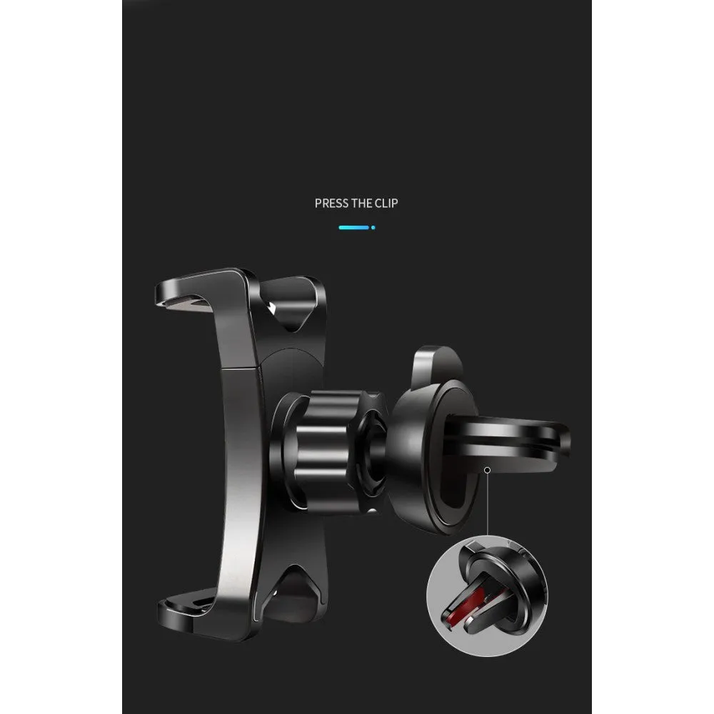 3 in 1 Car GPS Smartphone Holder: Dashboard / Visor Clamp   AC Grid Clip for BLU Dash 4.0 D271i - Black