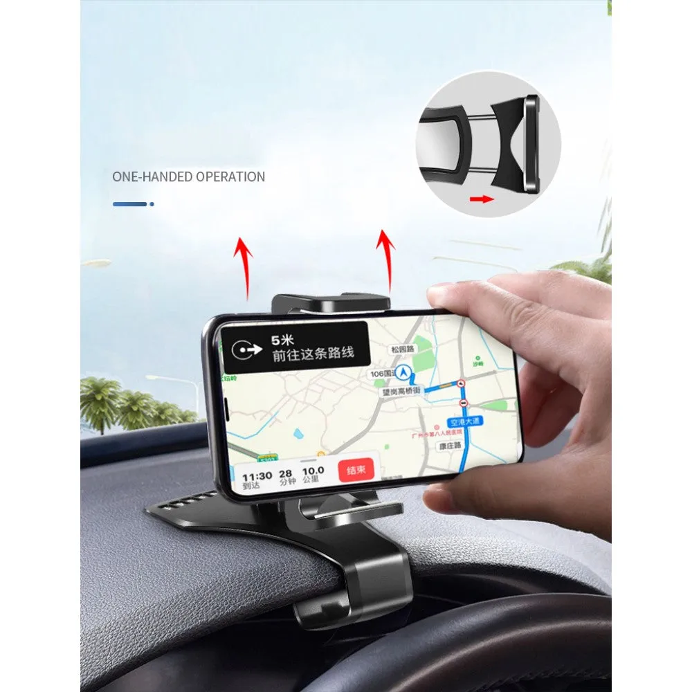 3 in 1 Car GPS Smartphone Holder: Dashboard / Visor Clamp   AC Grid Clip for BLU Dash 4.0 D271i - Black