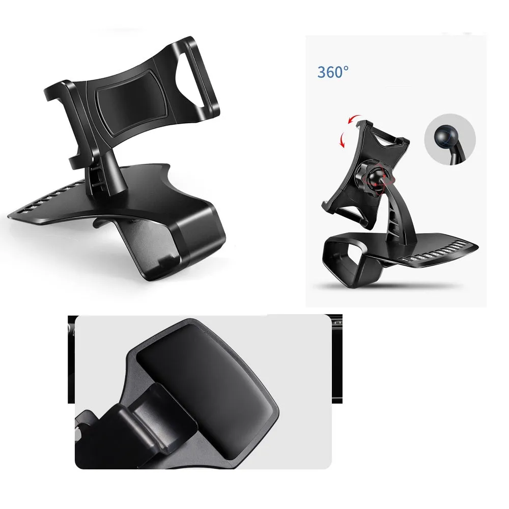 3 in 1 Car GPS Smartphone Holder: Dashboard / Visor Clamp   AC Grid Clip for BLU Dash 4.0 D271i - Black