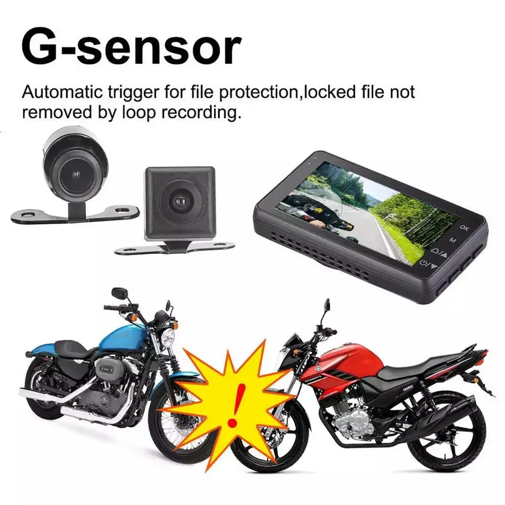 3-inch LCD HD Dual Camera Motorcycle DVR | Video Driving Recorder | 32GB Card
