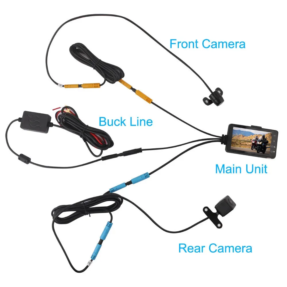 3-inch LCD HD Dual Camera Motorcycle DVR | Video Driving Recorder | 32GB Card