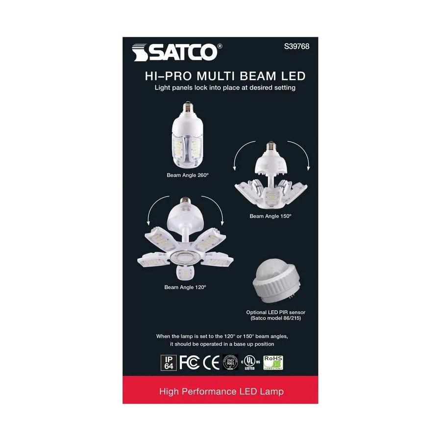 30 Watt LED HID Replacement - 2700K - Medium base - Adjustable Beam Angle - Type B Ballast Bypass -100-227V