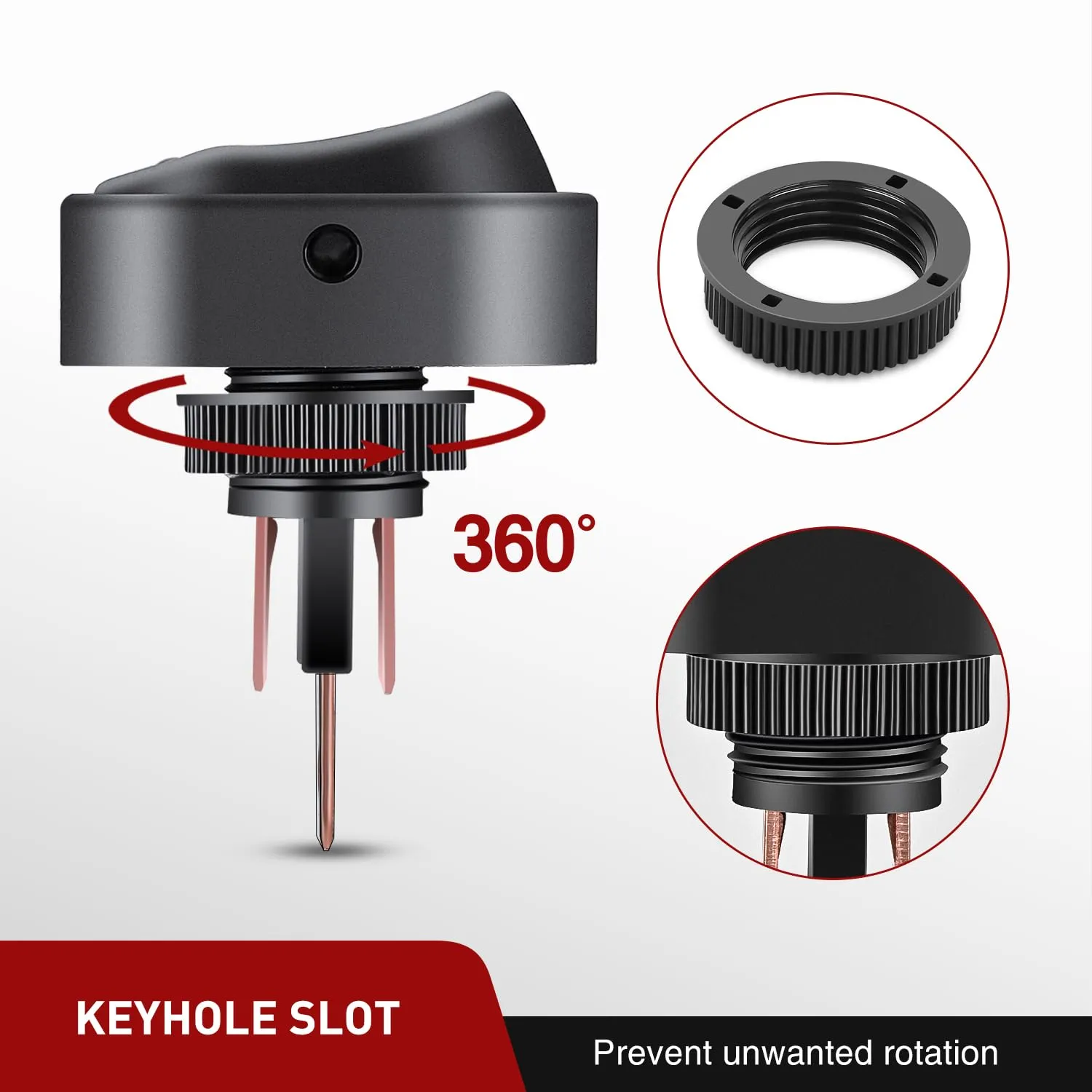 5Pcs 12V 30A Round Toggle LED Switch with Yellow LED Indicator