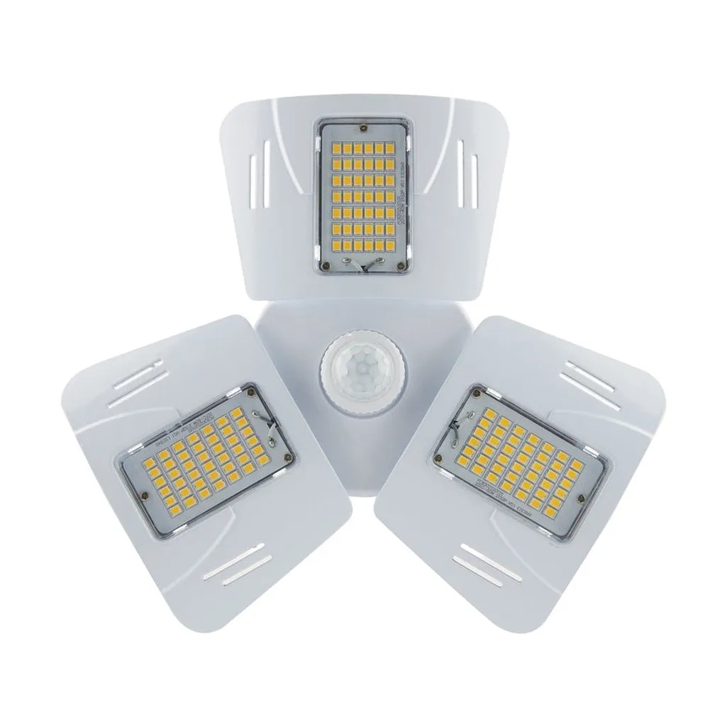 60 Watt LED Motion Sensor Utility Light 4000K - Medium base - Adjustable Beam Angle - 100-227V