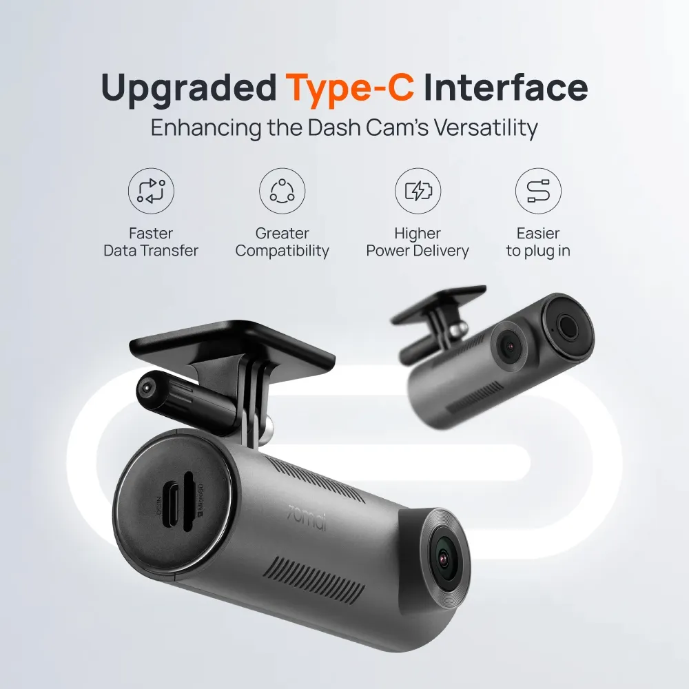 70mai M310 Car Recorder Dash Cam 2K QHD Resolution 1296p Support Parking Surveillance | Voice & Apps Control