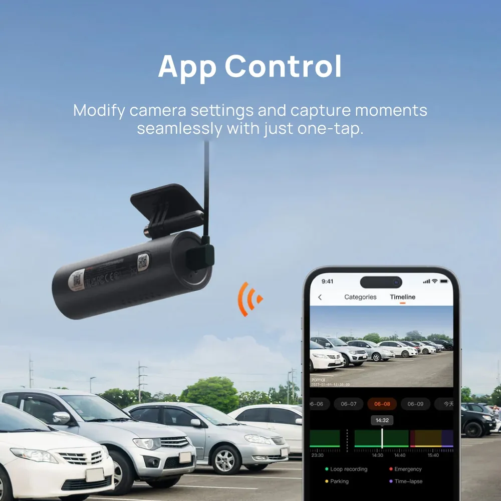 70mai M310 Car Recorder Dash Cam 2K QHD Resolution 1296p Support Parking Surveillance | Voice & Apps Control