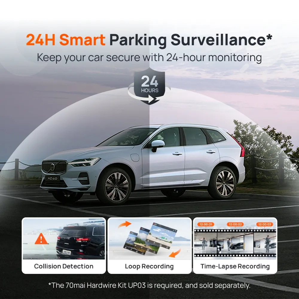 70mai M310 Car Recorder Dash Cam 2K QHD Resolution 1296p Support Parking Surveillance | Voice & Apps Control