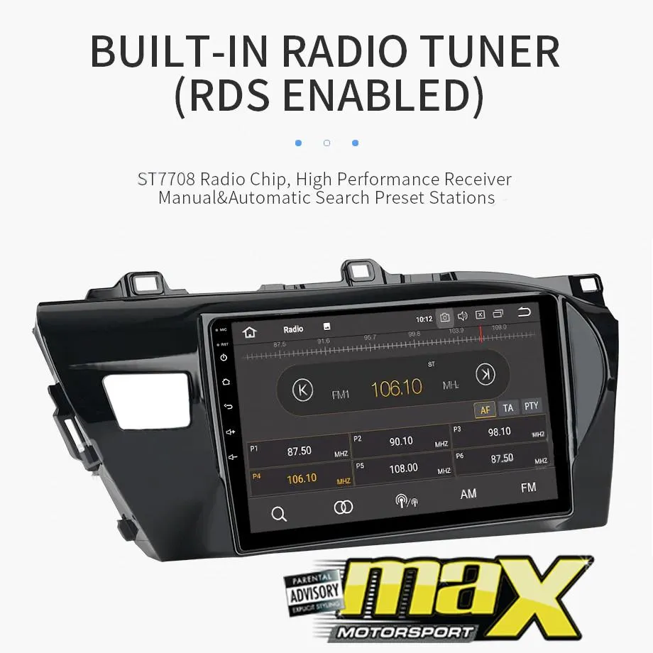 9 Inch Toyota Hilux (16-18) Android Entertainment & GPS System