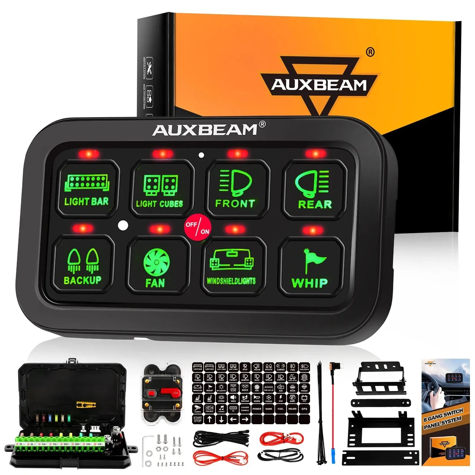 A80 8 Gang Panel Kit - Auto Dimmable - (One Sided Outlet)