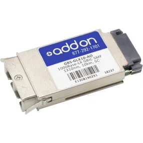 AddOn Amer Networks GBS-GLX10 Compatible TAA Compliant 1000Base-LX GBIC Transceiver (SMF, 1310nm, 10km, SC) GBS-GLX10-AO