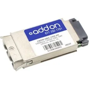 Addon Cisco Cwdm-Gbic-1450 Compatible Taa Compliant 1000Base-Cwdm Gbic Transceiver (Smf, 1450Nm, 80Km, Sc)