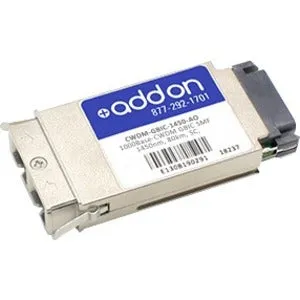 Addon Cisco Cwdm-Gbic-1450 Compatible Taa Compliant 1000Base-Cwdm Gbic Transceiver (Smf, 1450Nm, 80Km, Sc)