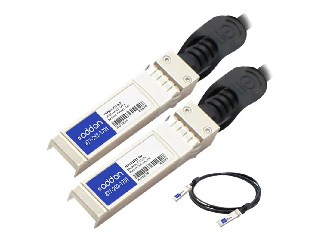 AddOn Molex 747521101 Compatible TAA Compliant 10GBase-CU SFP  to SFP  Direct Attach Cable (Passive Twinax, 1m) 747521101-AO