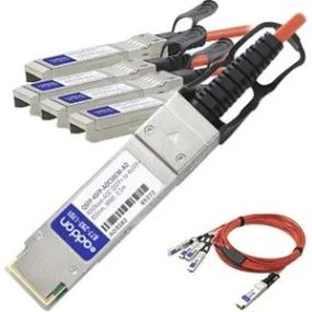 AddOn MSA and TAA Compliant 40GBase-AOC QSFP  to 4xSFP  Direct Attach Cable (850nm, MMF, 0.5m) QSFP-4SFP-AOC50CM-AO