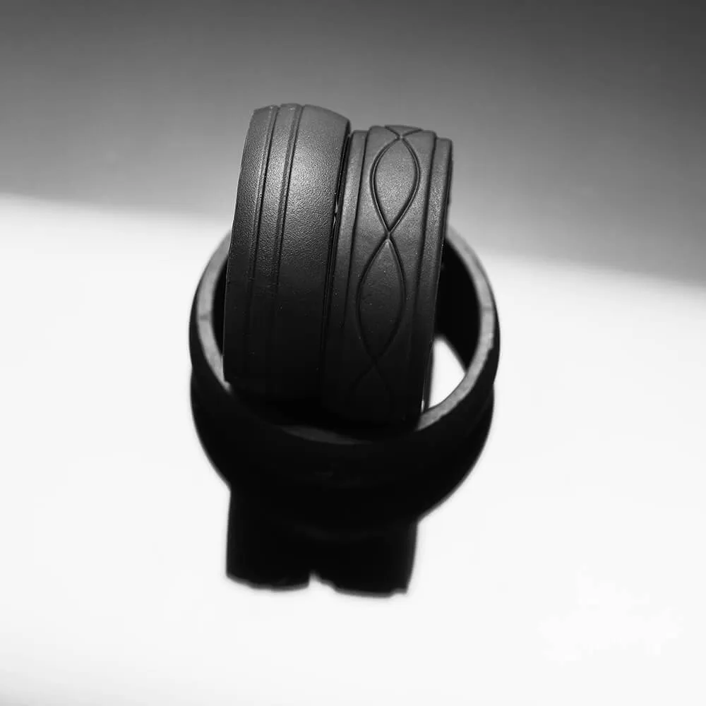All Blacks - Set of 3 men's silicone rings