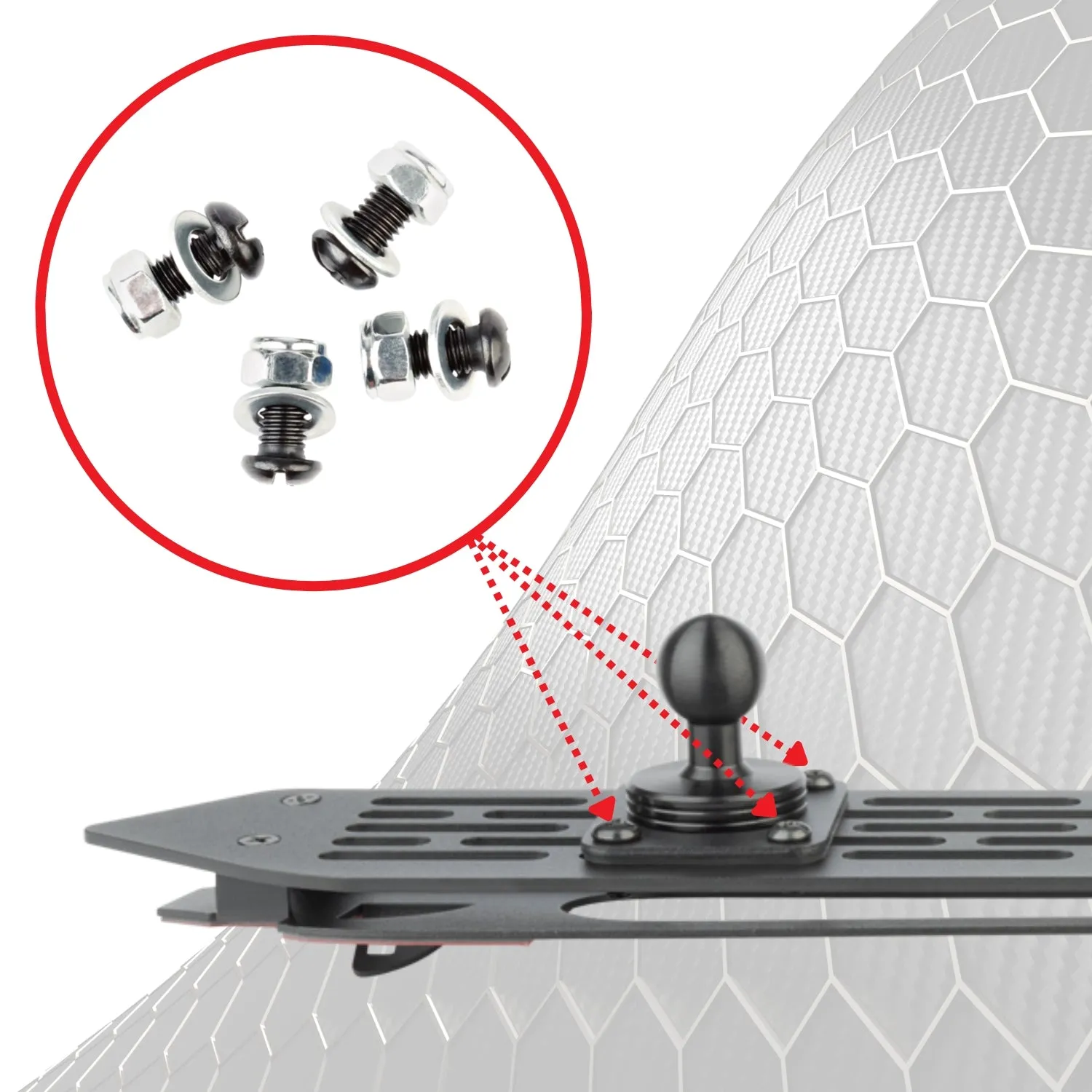 AMPS Ball Base Installation Nuts   Bolts   Washers Package