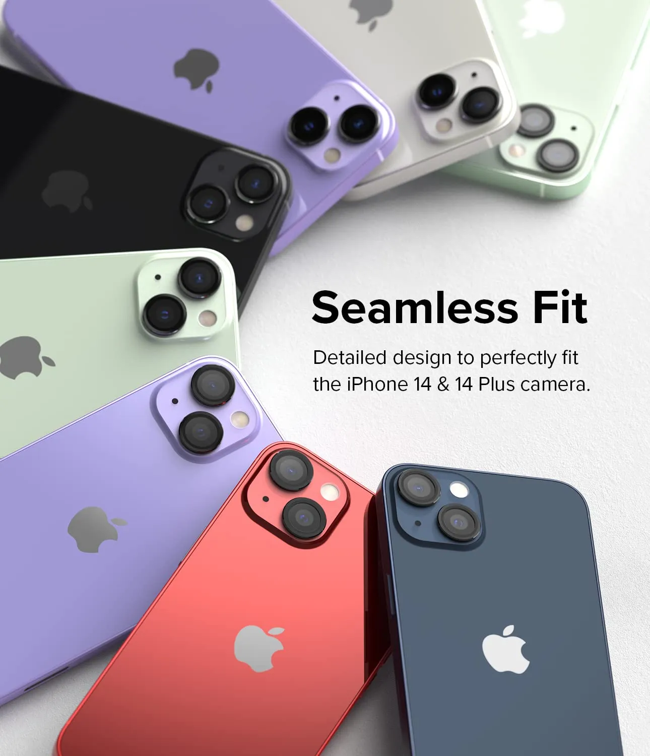 Apple iPhone 14 Plus, iPhone 14 Camera Lens Frame Glass  - Black