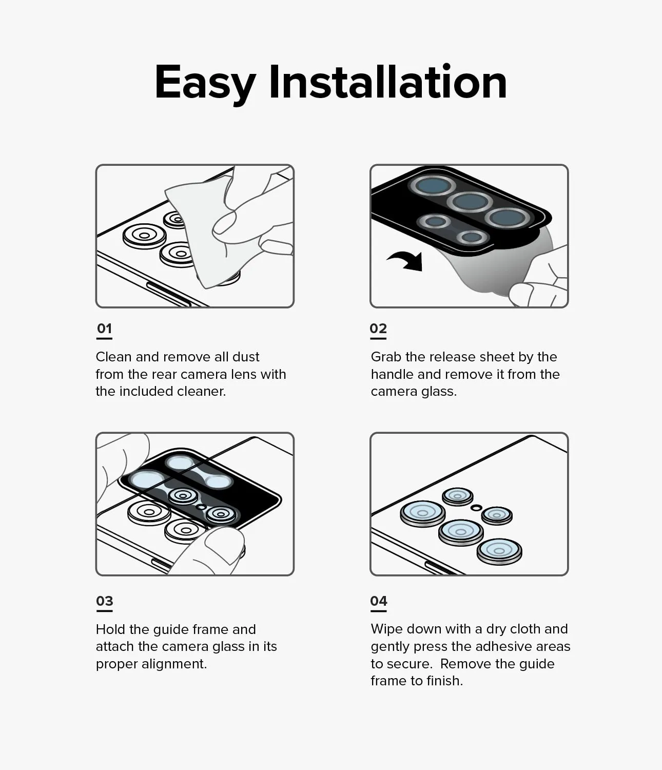 Apple iPhone 14 Pro Max, iPhone 14 Pro Camera Lens Protector - Black