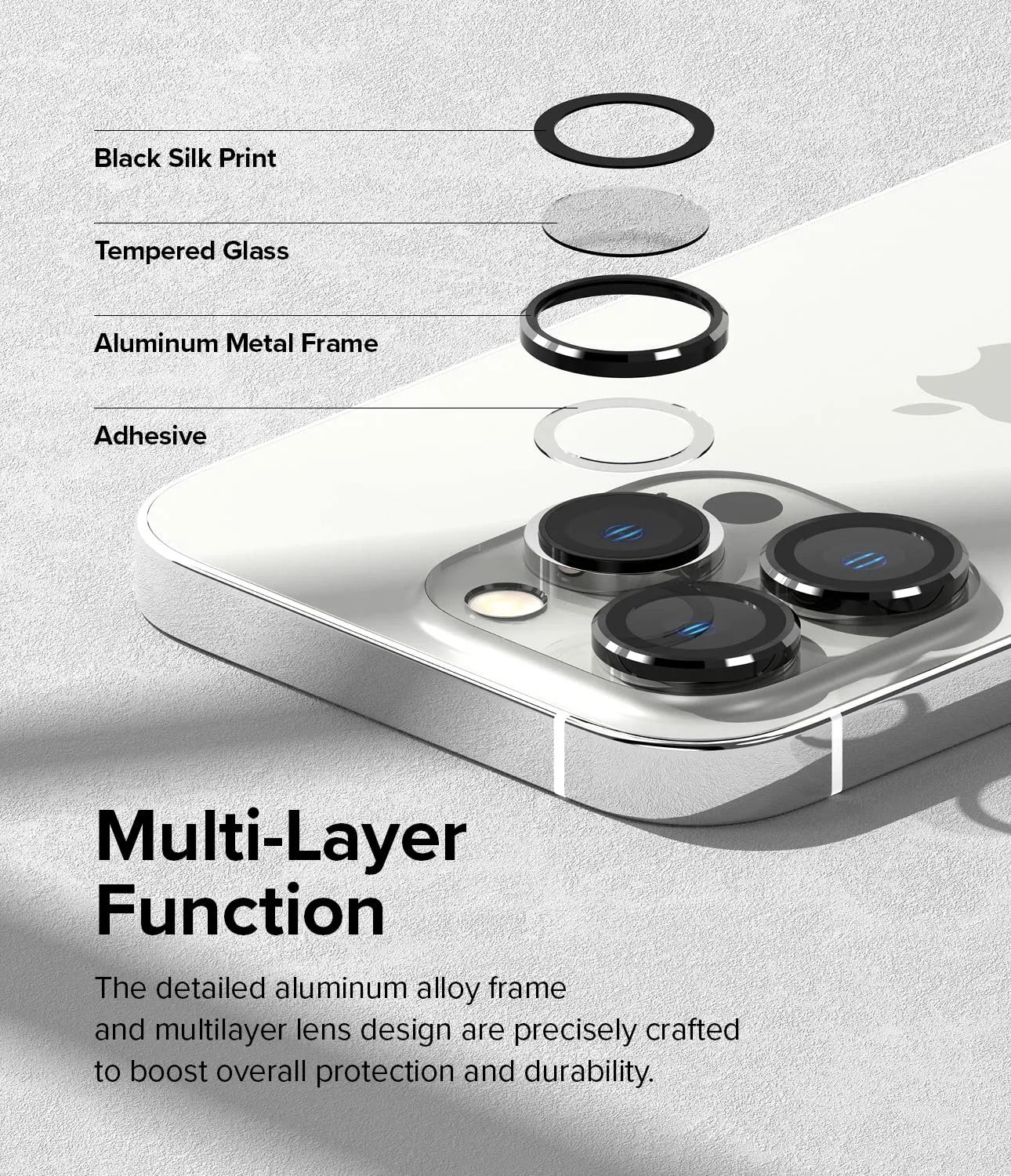 Apple iPhone 14 Pro Max, iPhone 14 Pro Camera Lens Protector - Black