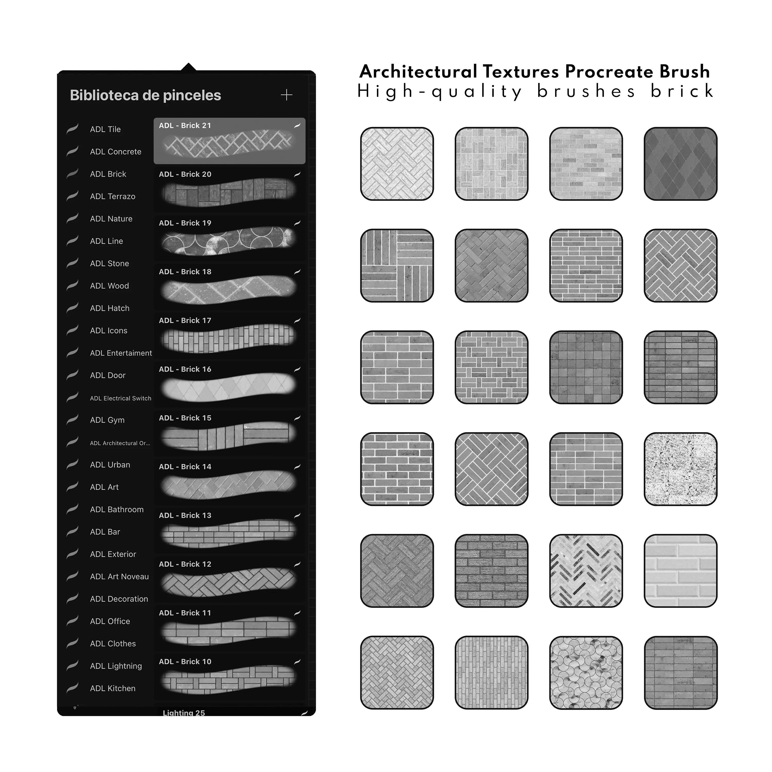 Architecture Texture Brick Procreate Brushes