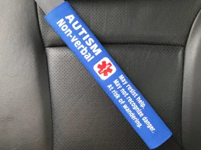 Autism Non-verbal Medical Alert Seat Belt Cover