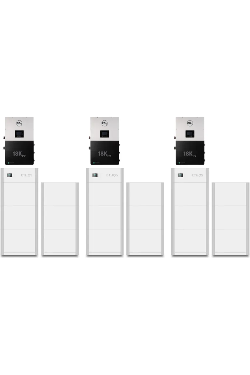 BigBattery | ETHOS Battery EG4-18Kpv Bundle Bundle - Commercial Energy System | 36kW Output Total w/ 30.7kWh to 92.1kWh [BNDL-B0006]