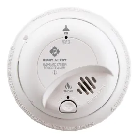 BRK 6 PK Hard-Wired w/Battery Back-Up Photoelectric Smoke and Carbon Monoxide Detector