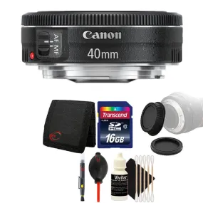 Canon EF 40mm f/2.8 STM Lens with Accessories For Canon DSLR Cameras