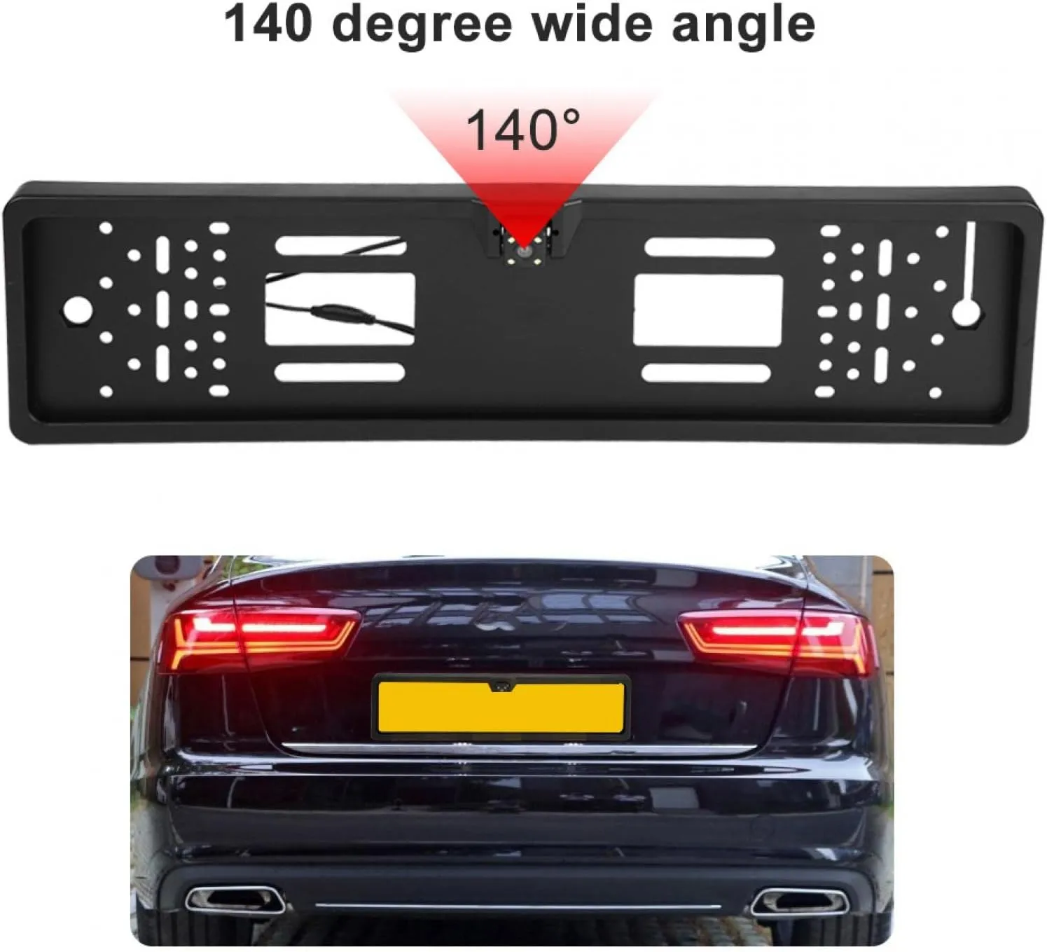 Car Aluminium Alloy License Plate With Camera And Parking Sensor