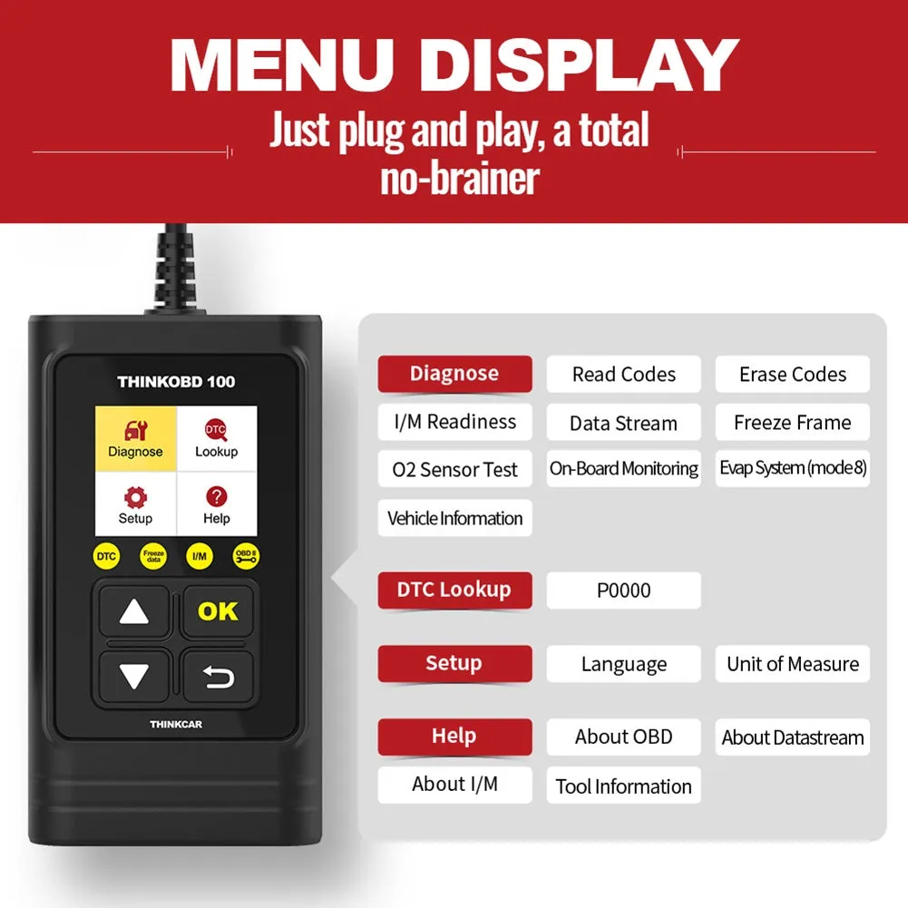 Car Engine Fault Diagnosis Instrument 100 Obd2 Multi-language