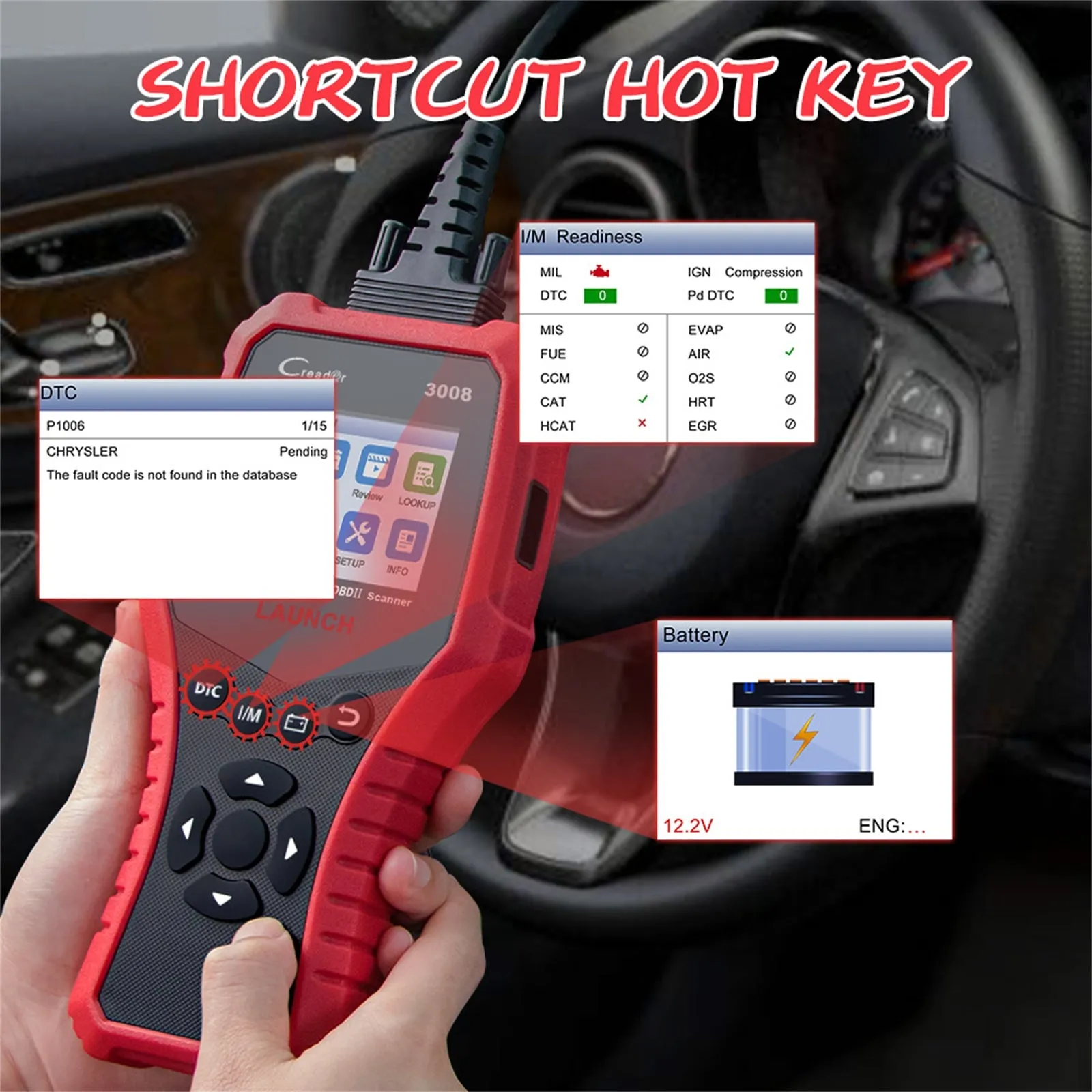CR3008 Car Code Reader Engine Scanner Obd2 Auto Car Fault