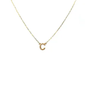 Custom 14K Gold & Diamond Mini Initial Necklace