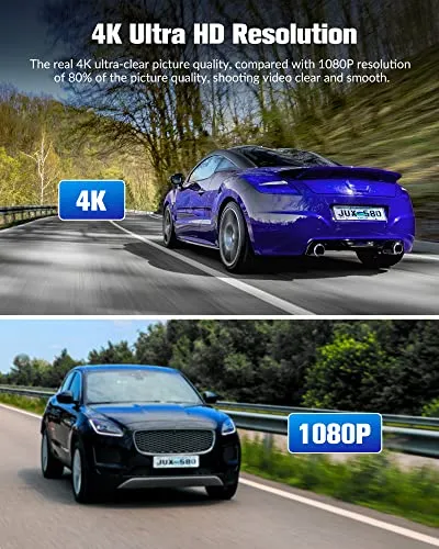 Dash Cam Front and Rear Inside, 4K/2.5K Full HD Dash Camera for Cars with Free 32GB SD Card,Built-in Super Night Vision,170°Wide Angle,WDR, Loop Recording, 24H Parking Mode